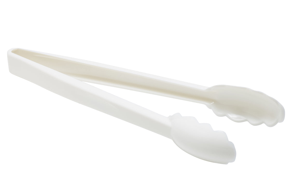12" White Plastic Scallop Edge Tong