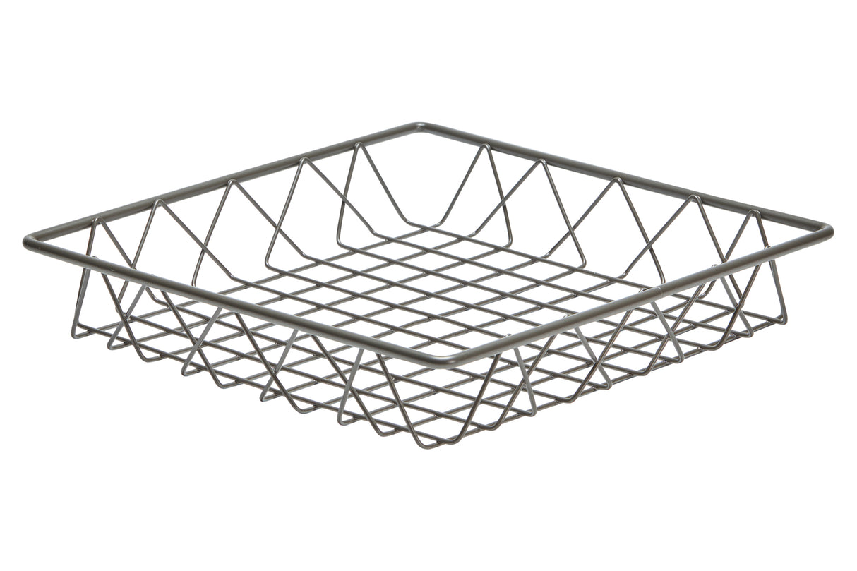 Basket, Steel, 12"x12"x2", Silver