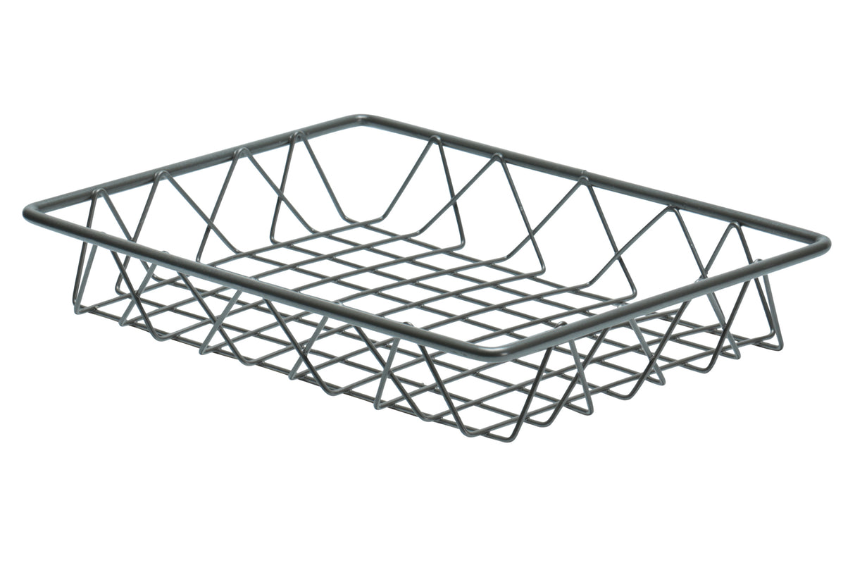 Basket, Steel, 12"x9"x2", Silver