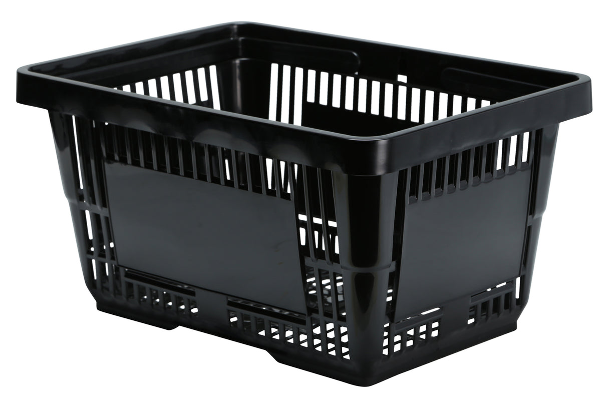 Shopping Basket, 17" x 11.5" x 9" Deep, Two Handles, Black