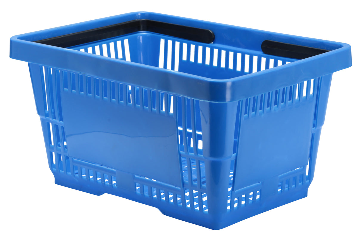 Shopping Basket, 17" x 11.5" x 9" Deep, Two Handles, Blue