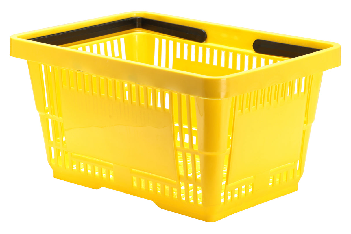 Shopping Basket, 17" x 11.5" x 9" Deep, Two Handles, Yellow