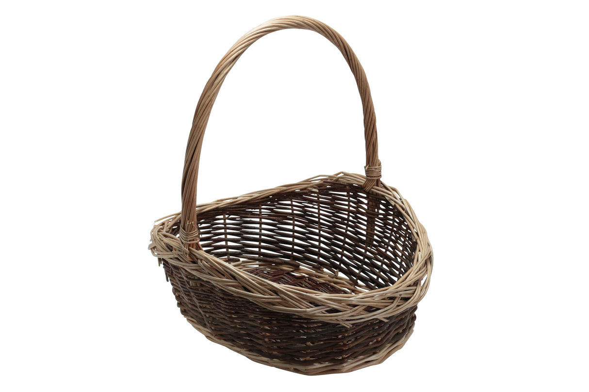 Oval Basket with Handle, 20"x14"x8"