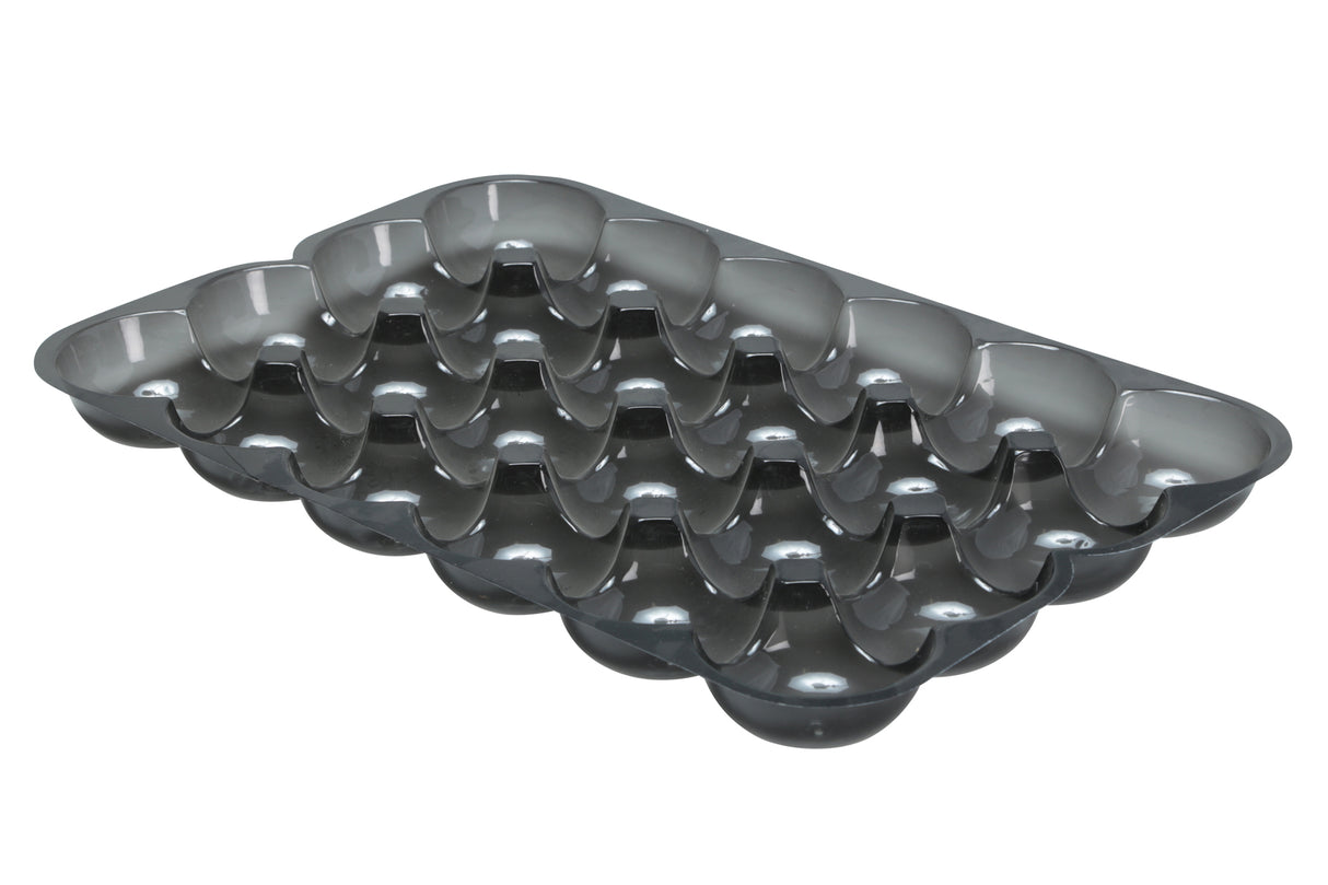 Plateau Pro-Stak noir, 24 cavités (pommes), paquet de 50
