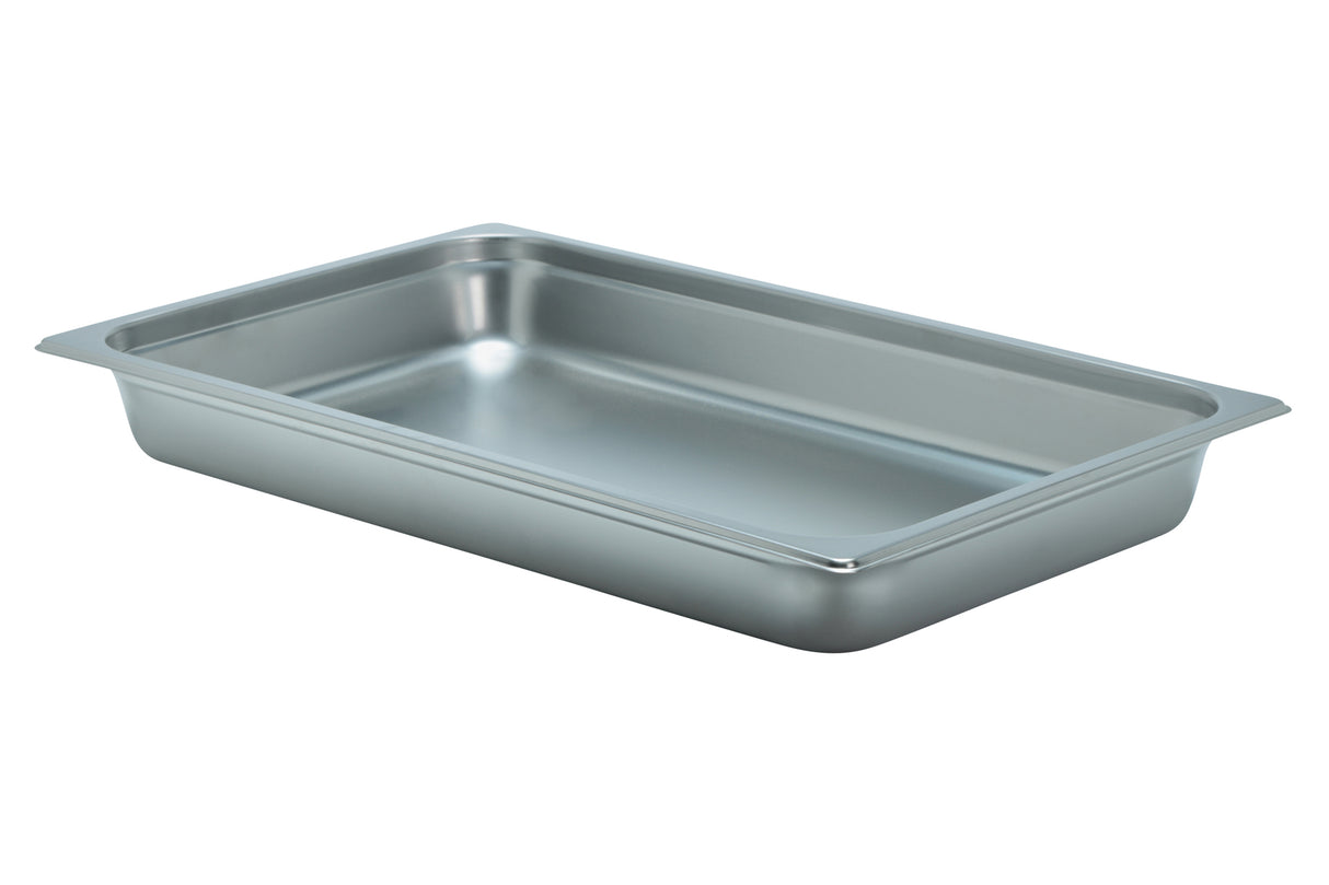 Steam Table Pan, Stainless Steel, 1/1 Size, 2.5" Deep, Solid Bottom