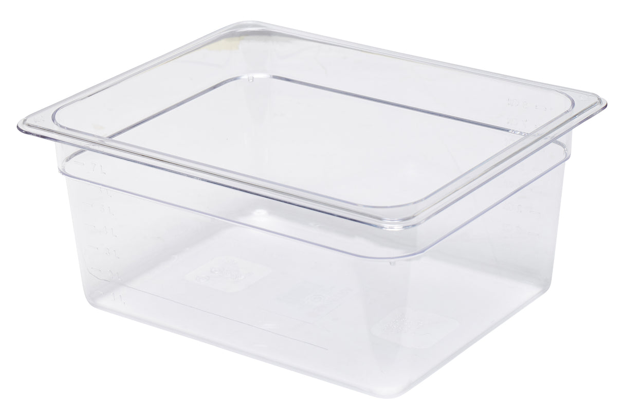 Food Pan, 1/2 Size, 6" Deep, Clear, Polycarbonate