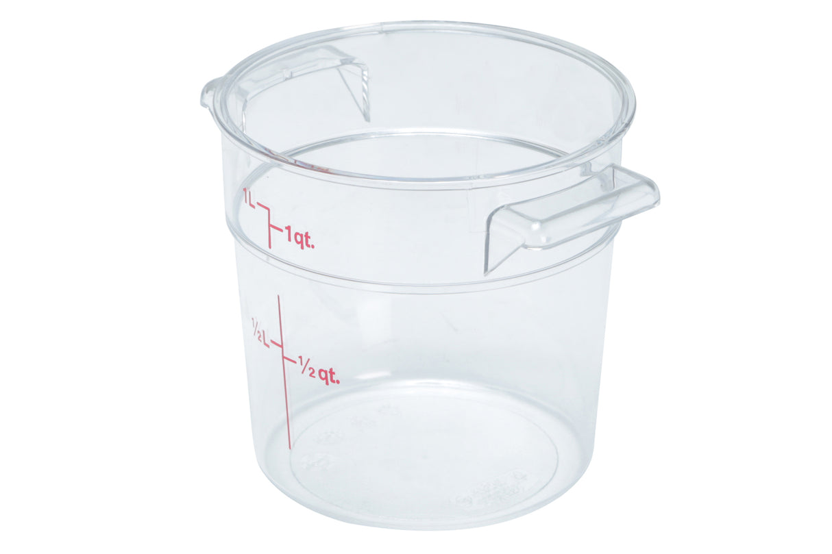 Bac alimentaire, ronde, 1 qt, transparente