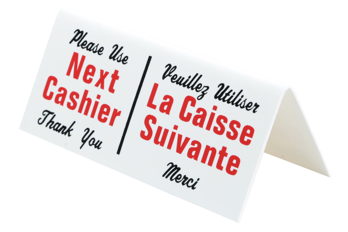 Checkout, Next Cash Sign, Bilingual