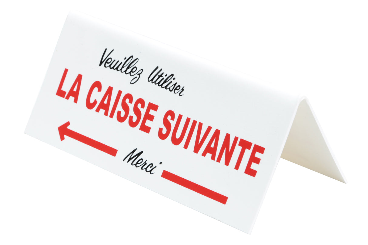 Checkout, Next Cash Sign, French