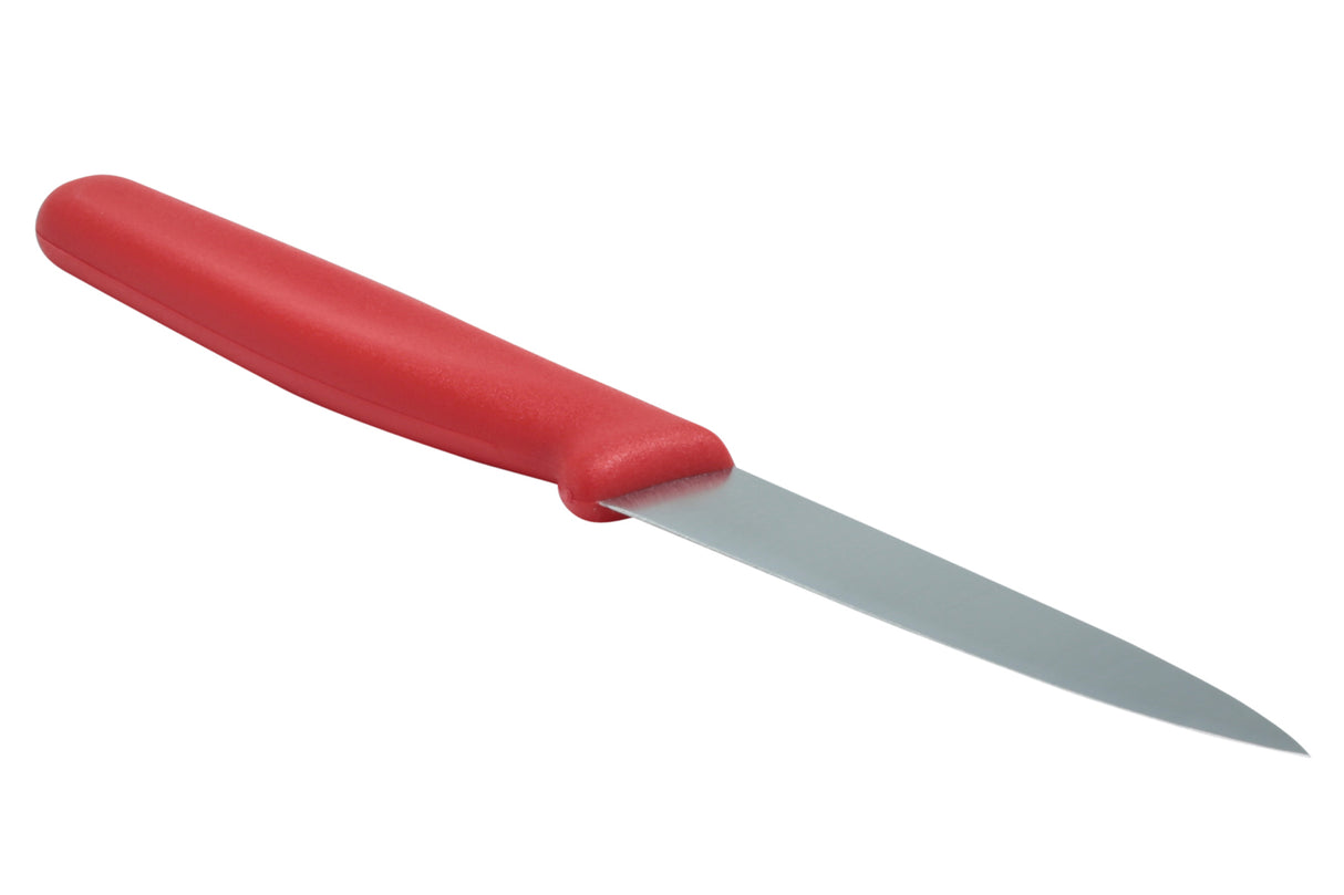 Paring Knife, 4" Blade, Red Handle