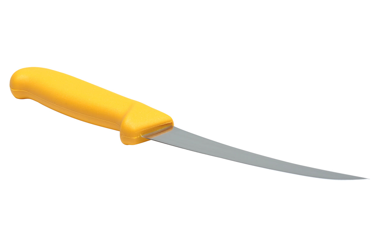 Couteau à désosser ICEL 6 po, courbé, flexible, manche profilé jaune