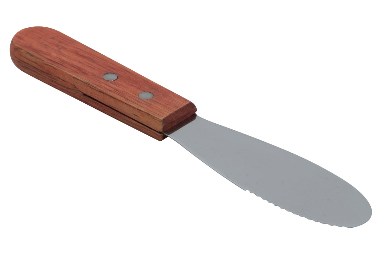 Spatule à beurre/sandwich en acier inoxydable avec manche en bois
