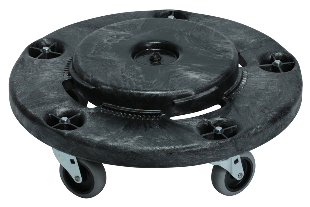 Dolly for Waste Bin, Fits 20, 32, 44, and 55 Gallon Huskee, Black