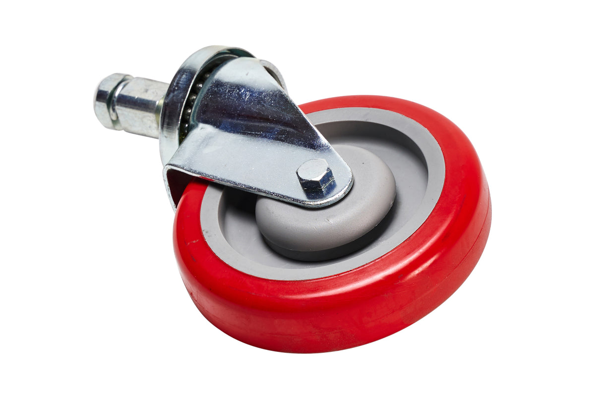 Caster, 5", 1" Square Stem (For All SSK & KC25 Carts), Red