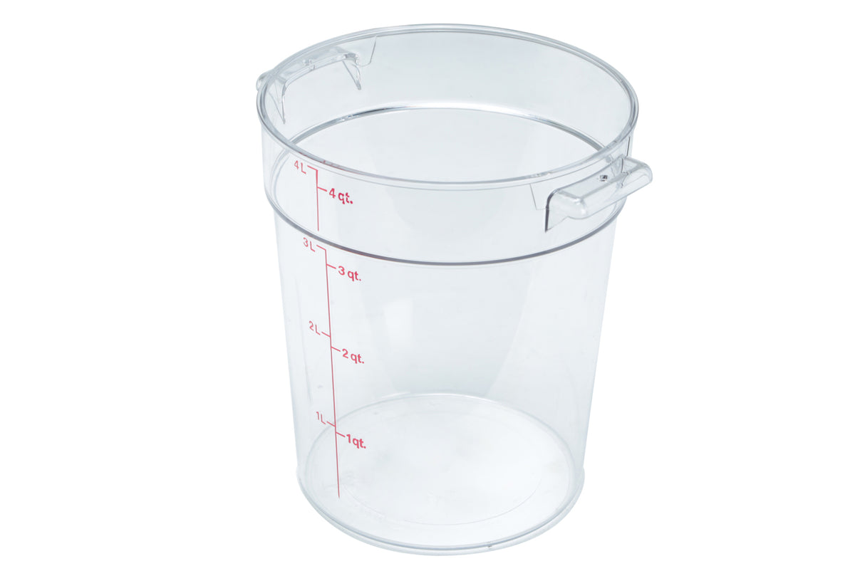 Food Container, Camwear, Round, 4 qt with Handles, Transparent