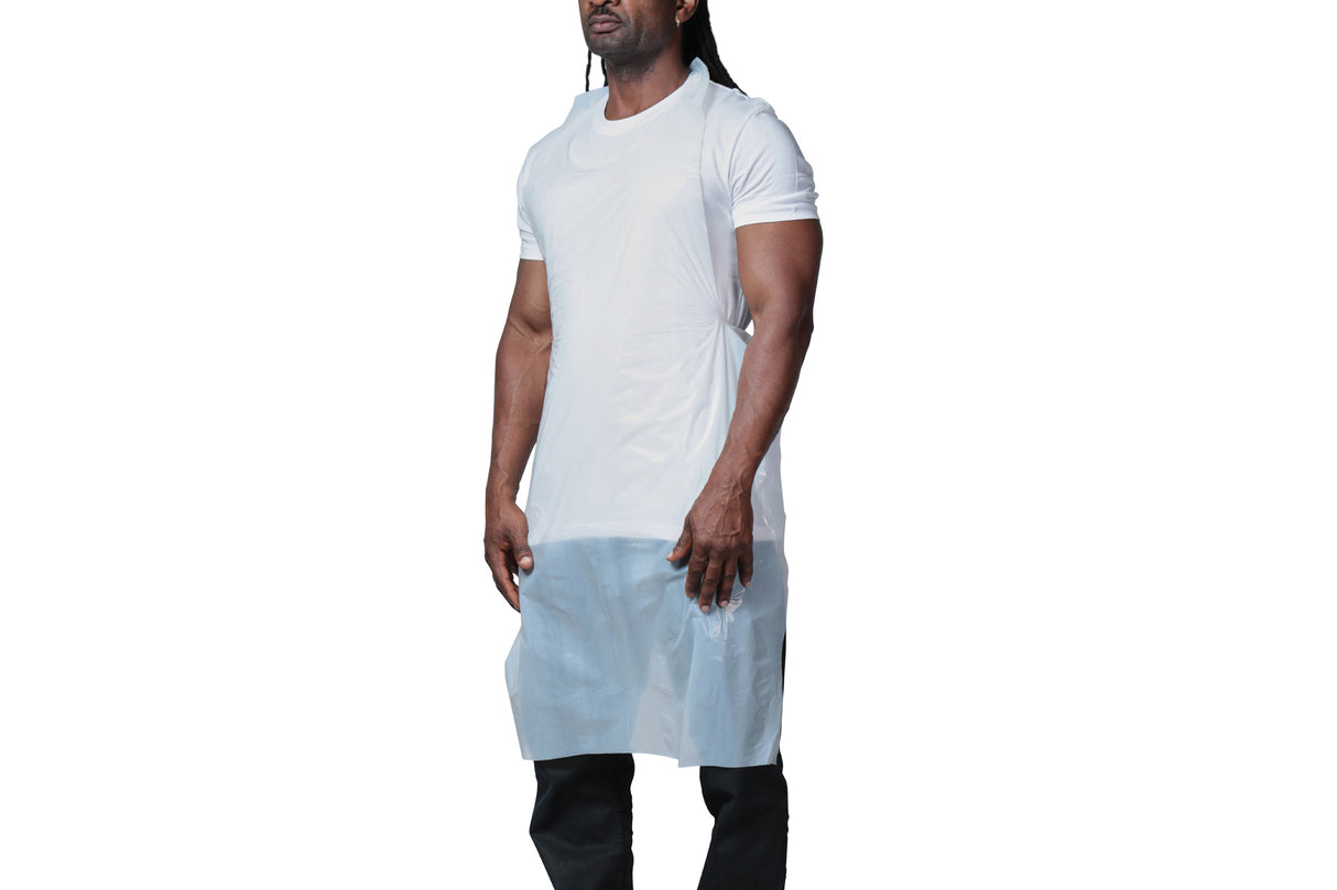Apron, Disposable, PE, White 28" x 46" (Pkg 100)