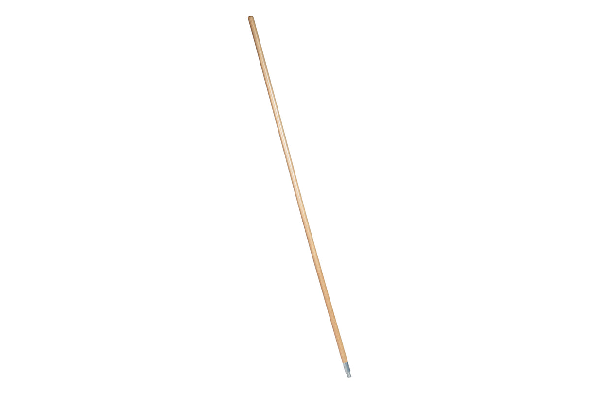 Handle Only for Floor Squeegee, Wooden, Threaded, Metal Tip