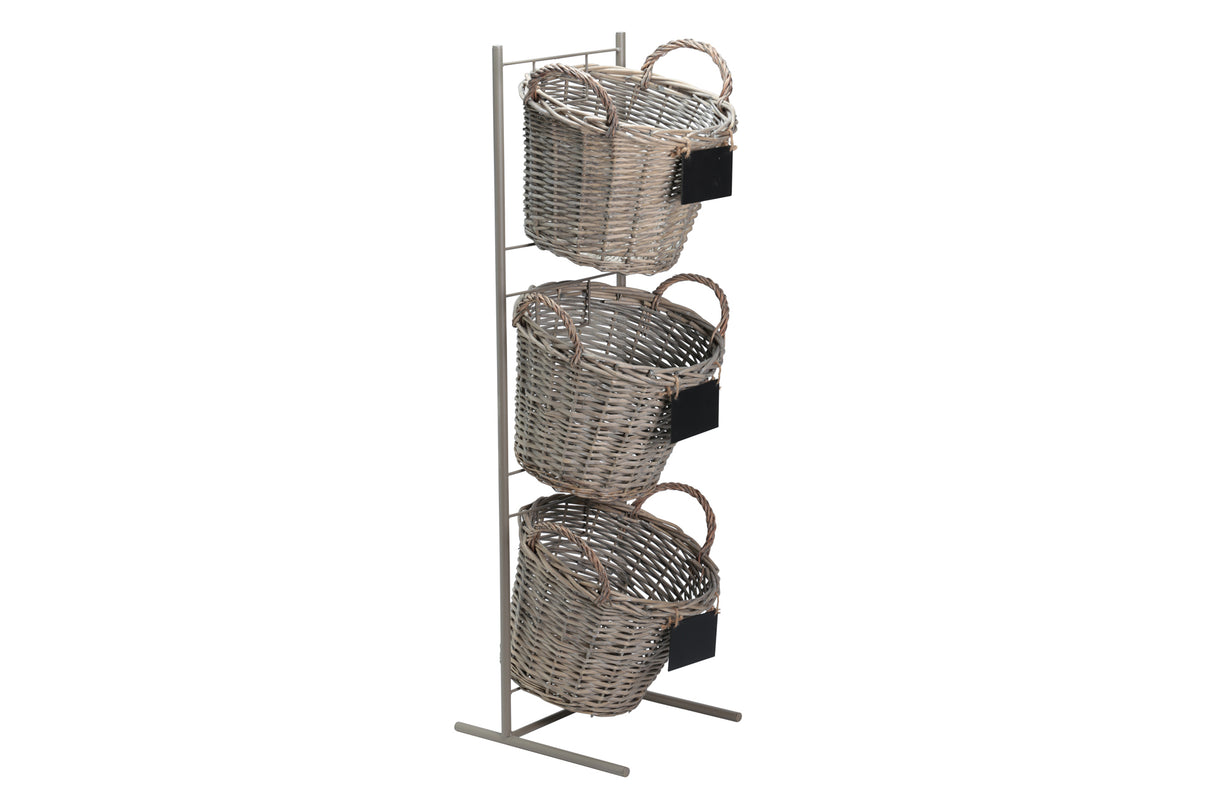 Présentoir avec support, 3 étages, 13 "x14 "x45", 3 paniers inclus