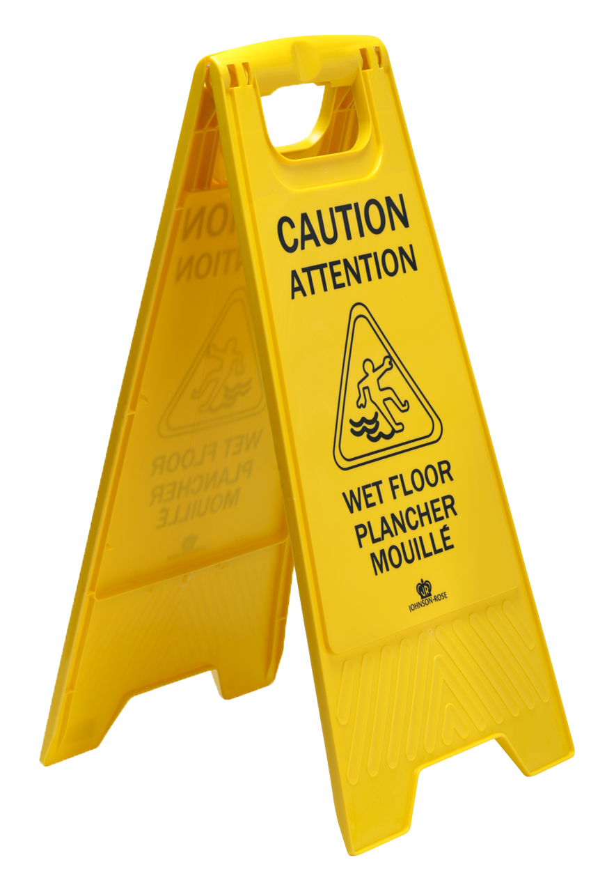 Wet Floor Sign, 25", Yellow