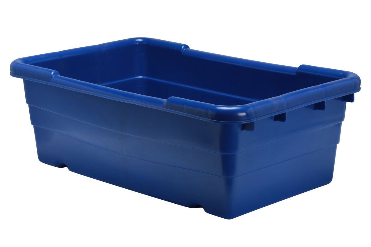 Plastic Lug, 8" Deep, Stackable/Nestable, CFIA Approved, Blue