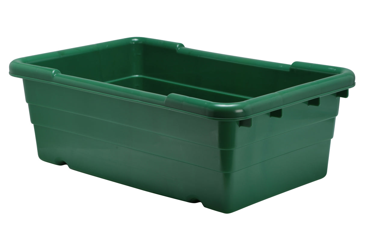 Plastic Lug, 8" Deep, Stackable/Nestable, CFIA Approved, Green