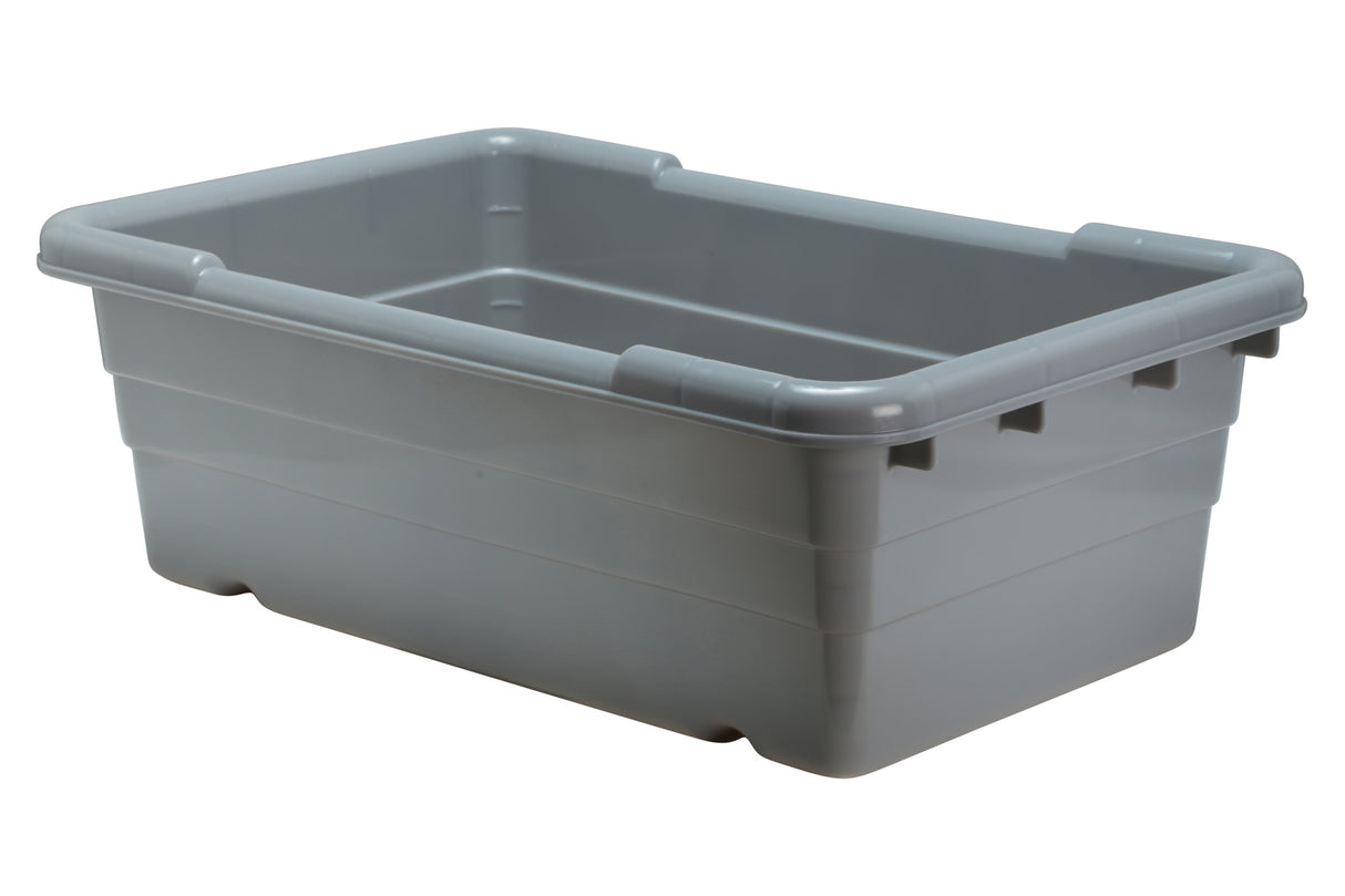 Plastic Lug, 8" Deep, Stackable/Nestable, CFIA Approved, Grey