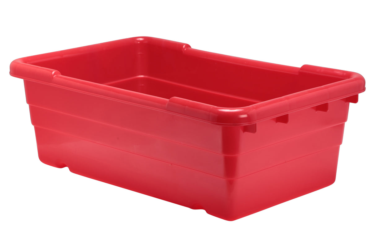 Plastic Lug, 8" Deep, Stackable/Nestable, CFIA Approved, Red