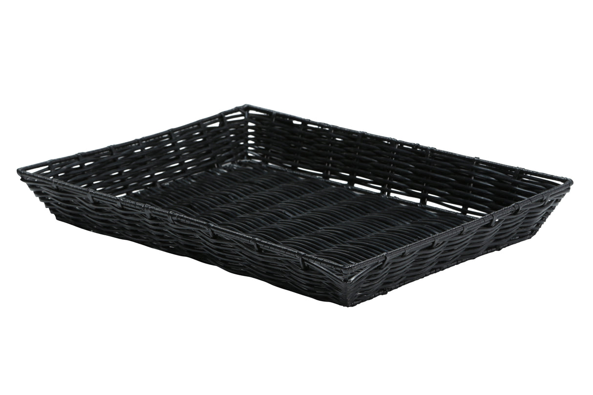 Basket, Plastic Woven, 16"x12", Black