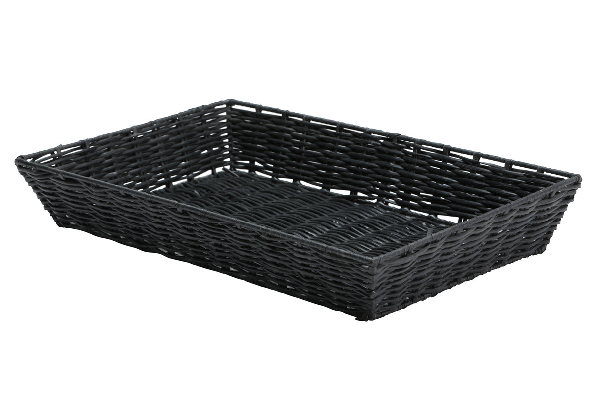 Basket, Plastic Woven, 18"x12", Black