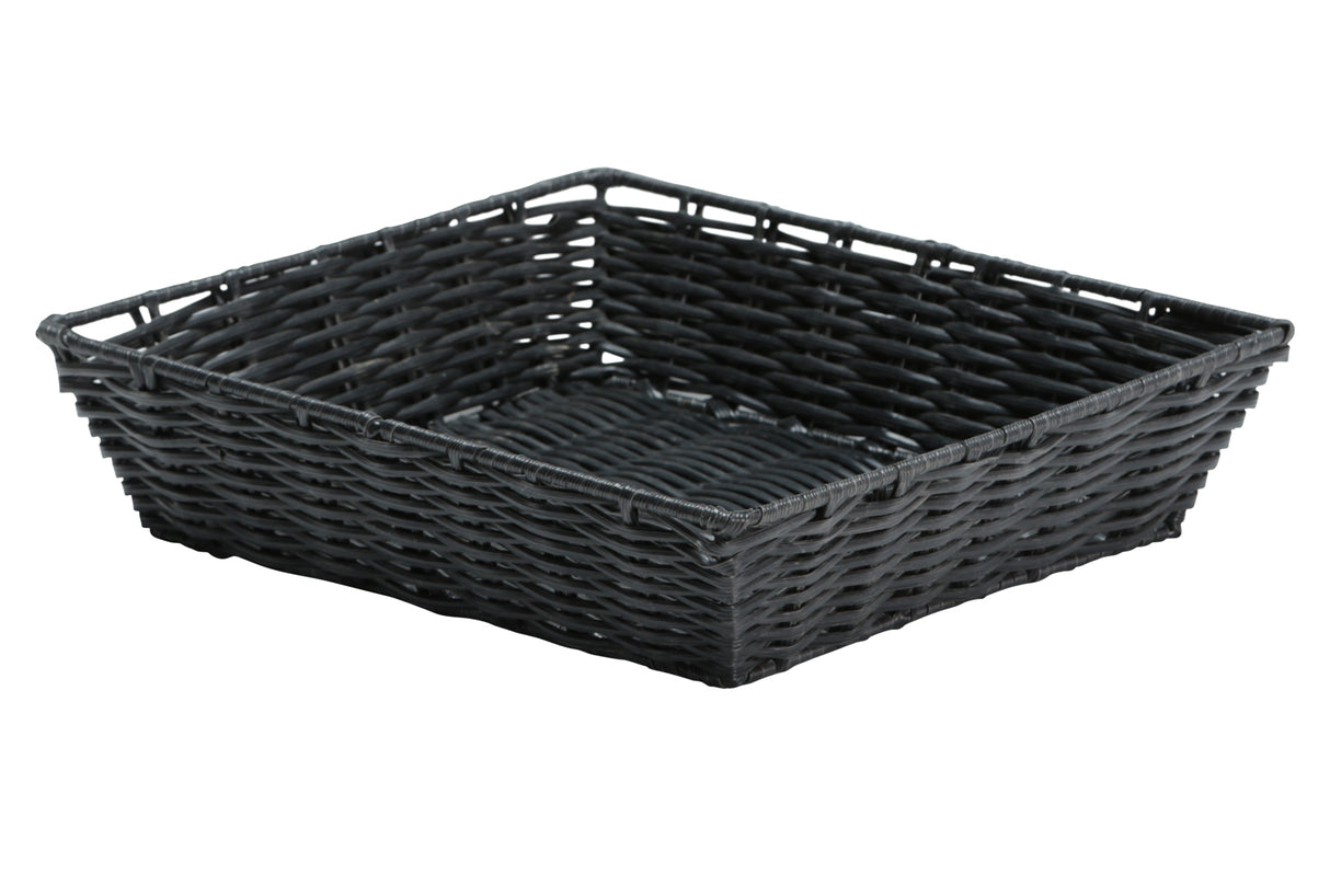 Basket, Plastic Woven, 12"x11", Black