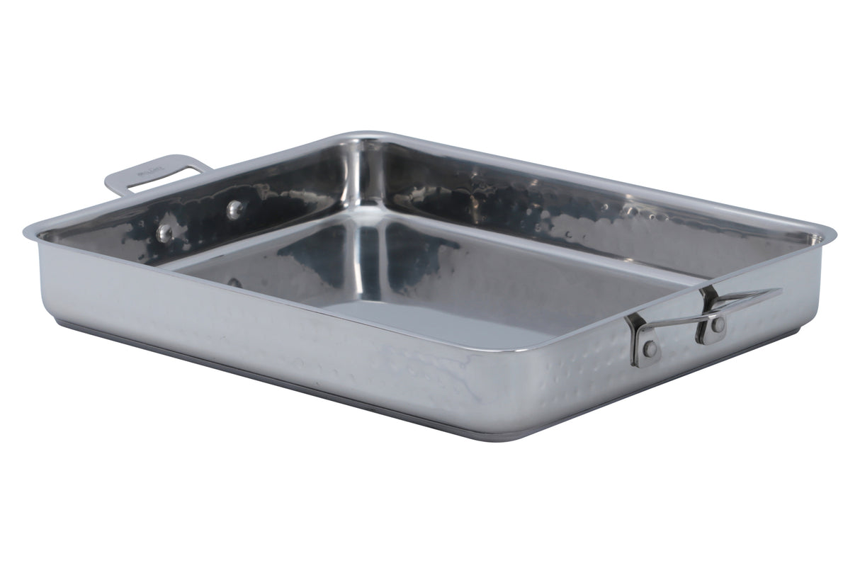 Cucina Pan, Stainless Steel, 14-5/8", 9-1/2" x 12" x 2-1/4", Full Size, Square Handles
