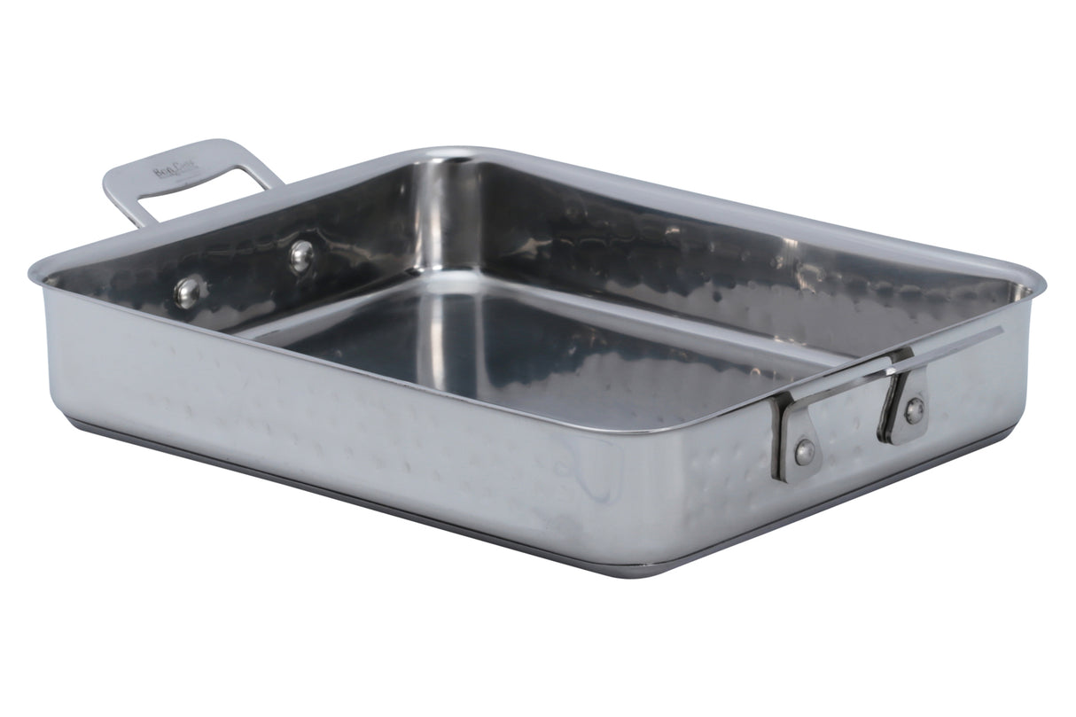 Poêle Cucina, acier inoxydable, 11-3/8", 9-1/2" x 9-1/8" x 2-1/4", pleine grandeur, poignées carrées