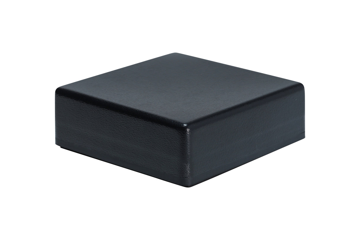 Piédestal, carré, 6" x 6" x 2", y compris tampon en caoutchouc néoprène