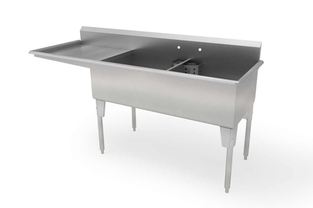 Double Compartment Sink with Integrated Drainboard