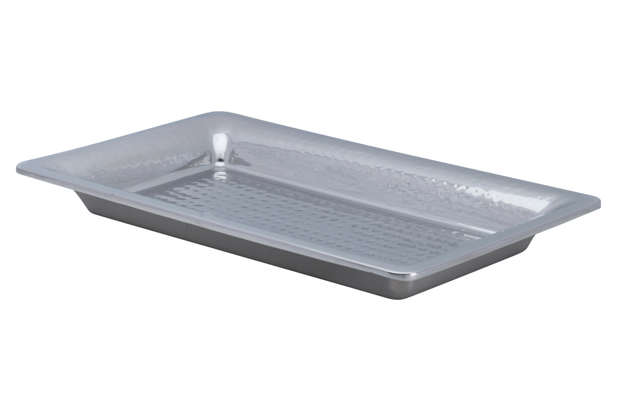 Cold Wave Platter, 21-1/8" x 12-3/4" x 2-1/8", Gel-Filled, Hammer Finish, Rectangular