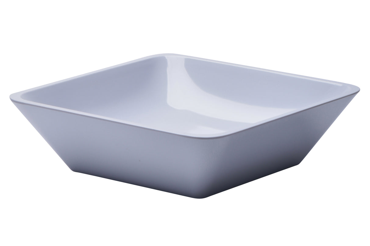 Elite Belize Collection 2.25 Qt Square White Melamine Bowl - 10"L x 10"W x 3"D