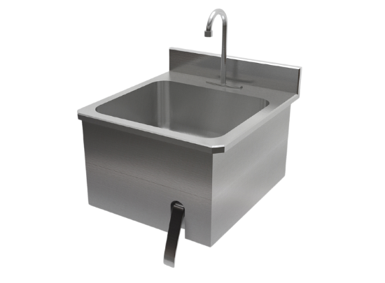 Knee Pedal Handwash Sink with Gooseneck Spout