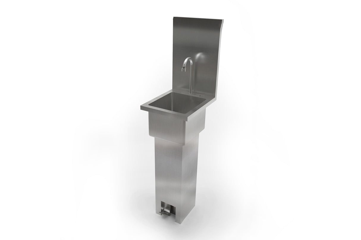 Floor-Mounted Hand Wash Sink with Foot Pedal Valve
