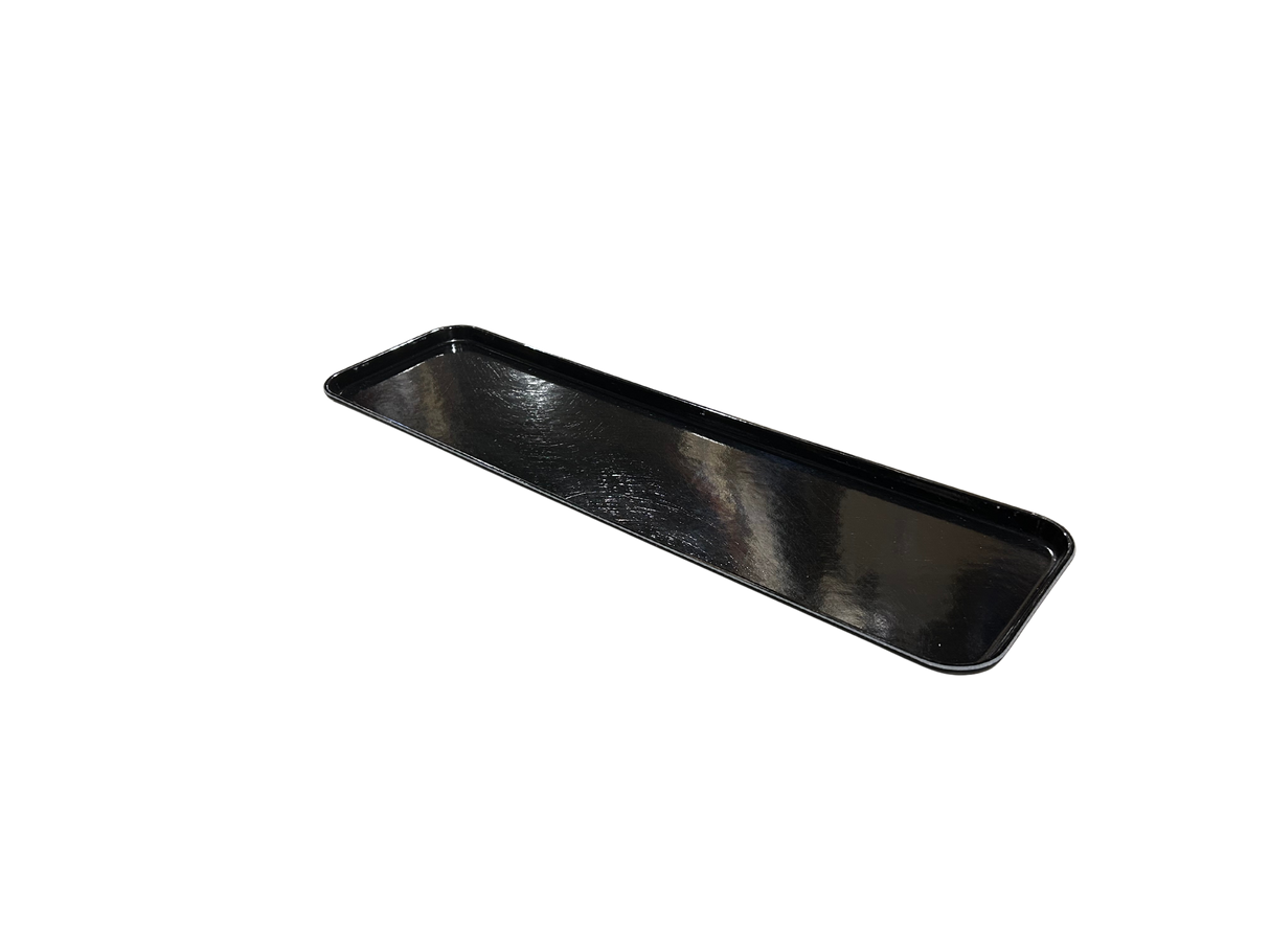 Plateau, fibre de verre, 8” x 30”, 3/4” de profondeur, noir