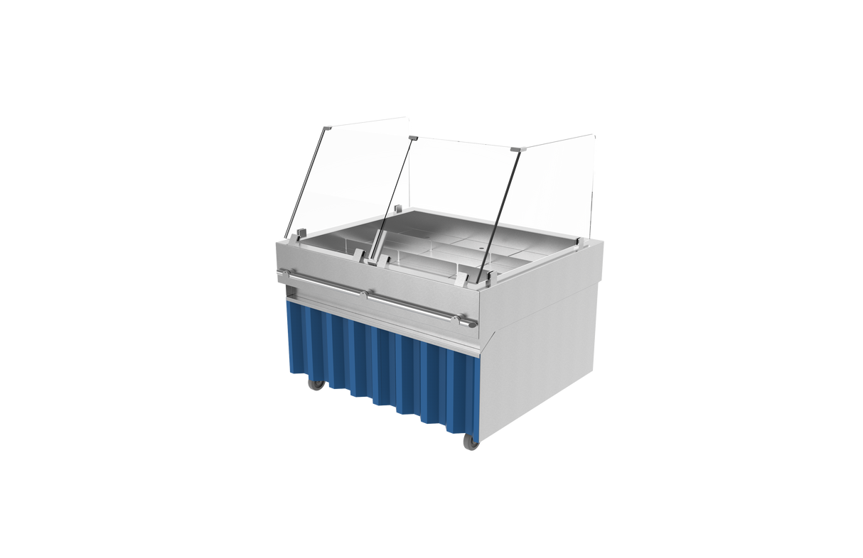 Caisse à fruits de mer avec unité mobile réglable