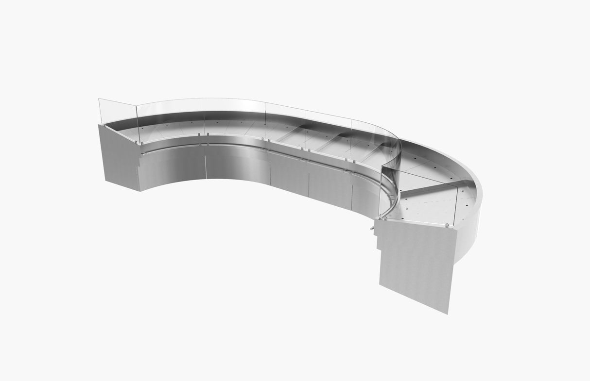 Présentoir à glace incurvé