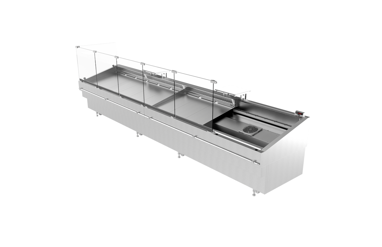 Boîte à fruits de mer avec brumisateur intégré