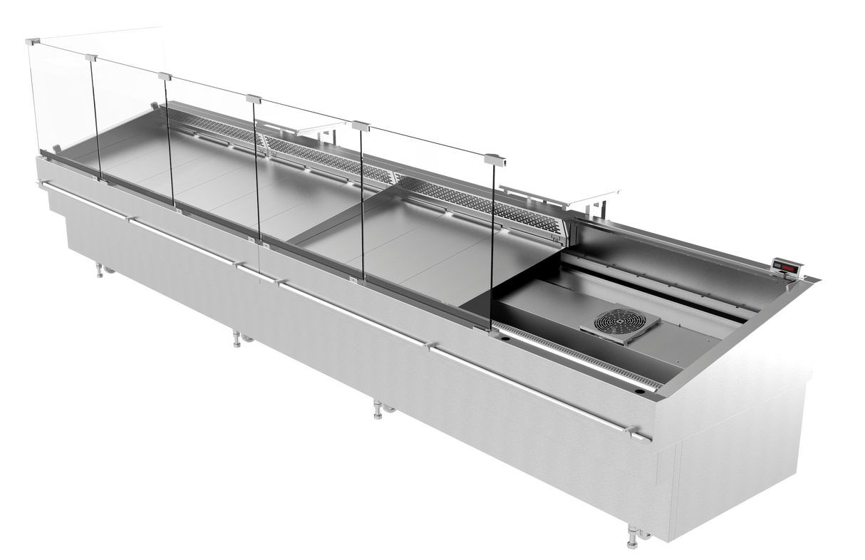 Seafood Case with Integrated Dry Mist