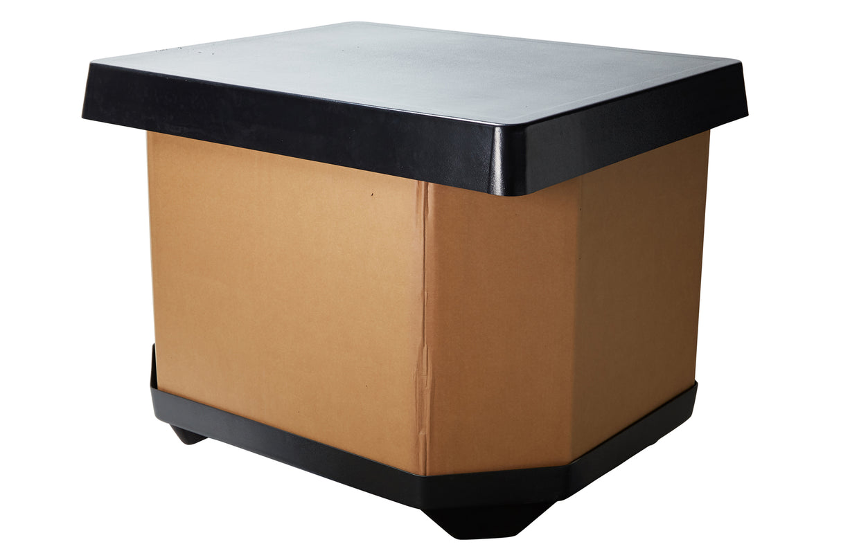 Plastique, poubelle à dessus plat, 42 "x48", noir