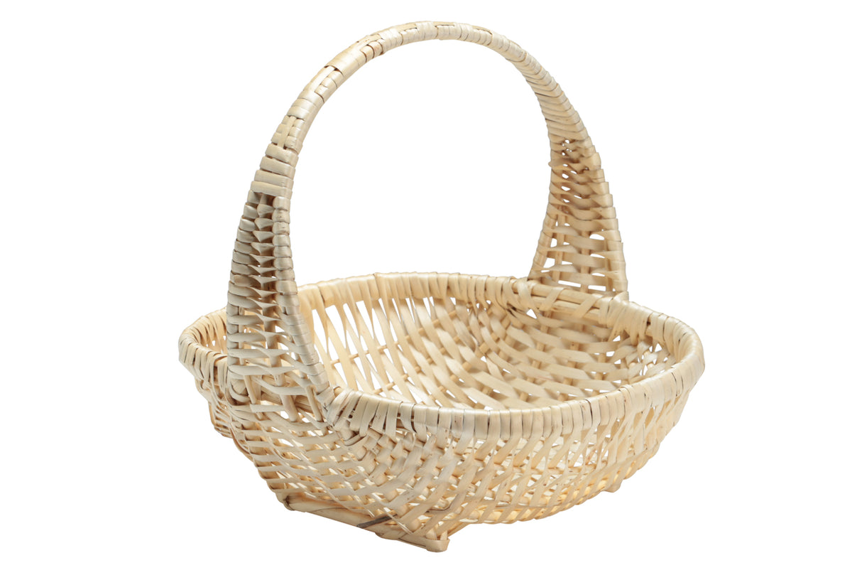 Panier, ovale avec poignée, naturel, 12 "x10 "x4 "H