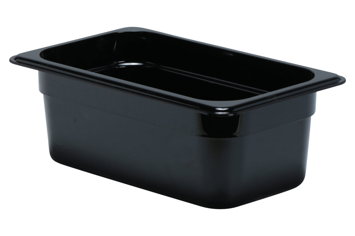 Food Pan, Polycarbonate, 6"x10"x4", Black