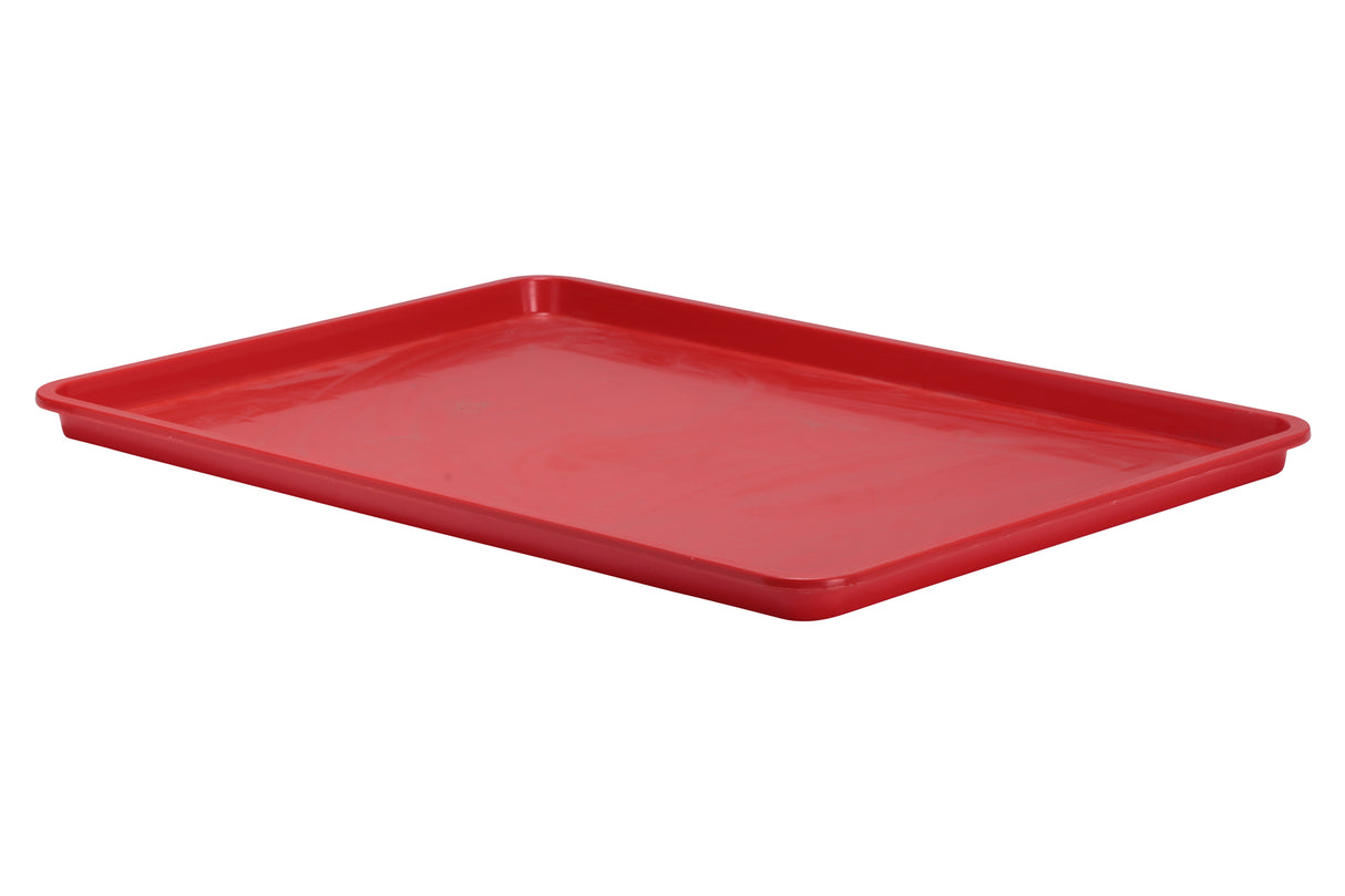 Tray, Plastic, Red, 18" x 26" x 0.75" (Sold in Packs of 12)