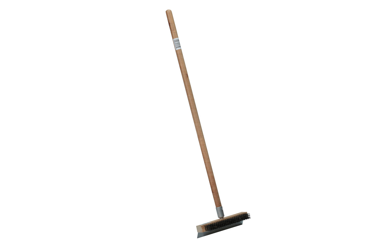 Pizza Oven Brush with Scraper, 36" Long Handle