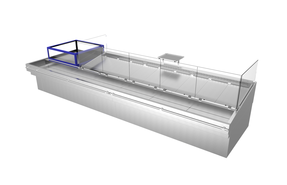 Caisse à fruits de mer avec bac à glace enveloppant