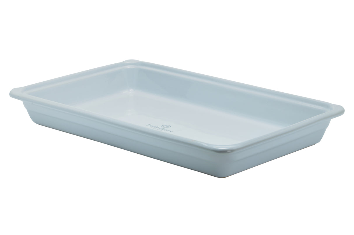 Plat à four Emile Henry®, pleine grandeur, 5,5 pintes, blanc, 20,75"x12,5"x2,5"
